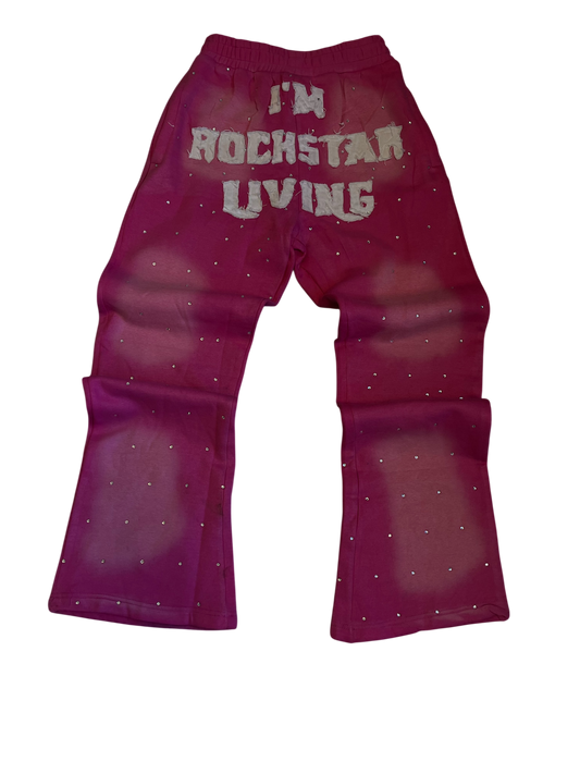 Show Rocker Flared Sweats - Pink
